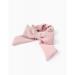 BABY & GIRL SCRUNCHIE WITH BOW, PINK
