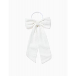 BABY & GIRL LONG BOW INDENT, WHITE