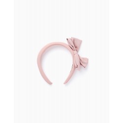 PADDED HEADBAND WITH BOW FOR BABY AND GIRL, PINK