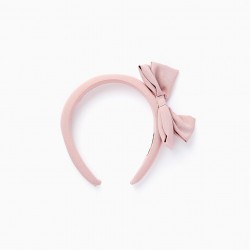PADDED HEADBAND WITH BOW FOR BABY AND GIRL, PINK