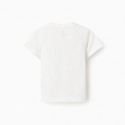 COTTON T-SHIRT FOR BABY BOY 'COMPORTA', WHITE