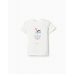 COTTON T-SHIRT FOR BABY BOY 'COMPORTA', WHITE