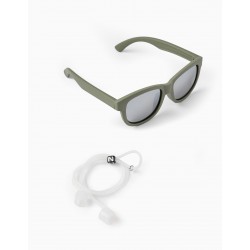 FLEXIBLE SUNGLASSES WITH UV PROTECTION FOR BOYS, DARK GREEN
