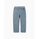 BOYS' COTTON TWILL TROUSERS 'SLIM FIT', BLUE