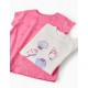 2 COTTON T-SHIRTS FOR GIRLS 'CONCHAS & BÚZIOS', WHITE/PINK