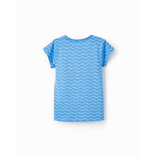 PACK 2 COTTON T-SHIRTS FOR GIRLS 'POLKA DOTS', WHITE/BLUE