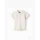 SHORT SLEEVE POLO SHIRT IN COTTON PIQUÉ FOR BABY BOY 'B&S', BEIGE