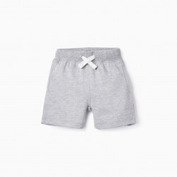 COTTON SHORTS FOR BABY BOYS, GREY