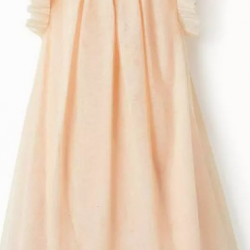 TULLE AND COTTON DRESS FOR GIRL 'SPECIAL DAYS', LIGHT PINK