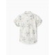 FLORAL COTTON SHIRT FOR BOYS 'YOU&ME', WHITE