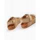 LEATHER SANDALS FOR BABY GIRL, BEIGE