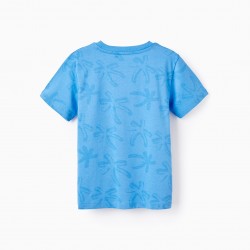 2 COTTON T-SHIRTS FOR BOYS 'TROPICAL', BLUE
