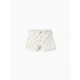 TWILL SHORTS WITH GIRL MOTIF, WHITE