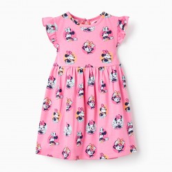 COTTON BABY GIRL DRESS 'MINNIE MOUSE', PINK