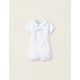 T-SHIRT + SHORTS WITH STRAPS FOR NEWBORN 'VOA', WHITE/GREEN