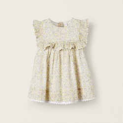 BABY GIRL'S RUFFLED DRESS 'FLORAL', MULTICOLOR