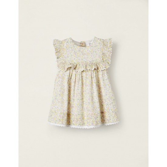 BABY GIRL'S RUFFLED DRESS 'FLORAL', MULTICOLOR