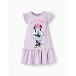 COTTON BABY GIRL DRESS 'MINNIE MOUSE', PURPLE