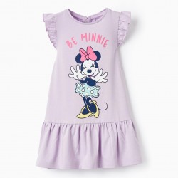 COTTON BABY GIRL DRESS 'MINNIE MOUSE', PURPLE