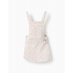 DUNGAREES WITH SKIRT-SHORTS IN FLORAL PATTERN FOR GIRLS, MULTICOLOR