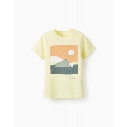 COTTON T-SHIRT FOR BOYS 'PALERMO, SICILY', YELLOW
