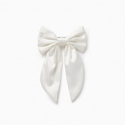 CROSS WITH SATIN BOW FOR BABY AND GIRL, WHITE
