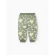 BABY BOY COTTON TRAINING PANTS 'LEAVES', GREEN