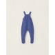 COTTON KNITTED JUMPSUIT WITH FEET FOR NEWBORN, DARK BLUE