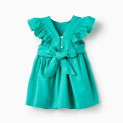 COTTON BABY GIRL DRESS 'SPECIAL DAYS', GREEN