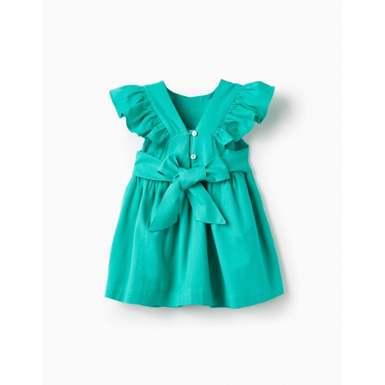 COTTON BABY GIRL DRESS 'SPECIAL DAYS', GREEN
