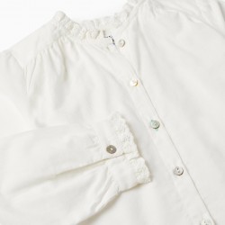 ENGLISH EMBROIDERED BLOUSE FOR GIRL, WHITE
