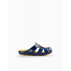 CLOGS SANDALS FOR BABY BOYS 'PEZ - DELICIOUS', DARK BLUE/YELLOW