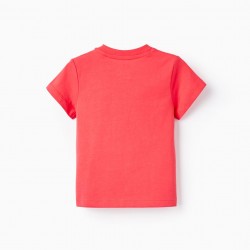 COTTON T-SHIRT FOR BABY BOYS 'ELEPHANT', RED