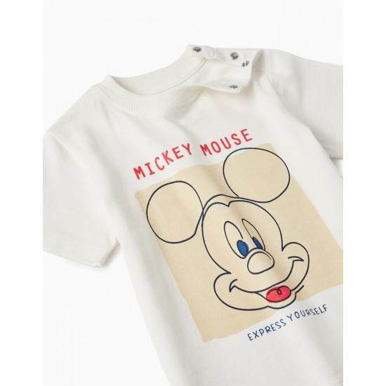 COTTON T-SHIRT FOR BABY BOYS 'MICKEY MOUSE', WHITE