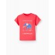 COTTON T-SHIRT FOR BABY BOYS 'ELEPHANT', RED