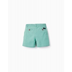 SHORTS WITH LINEN FOR BABY BOY 'B&S', GREEN