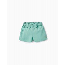 SHORTS WITH LINEN FOR BABY GIRL 'B&S', GREEN