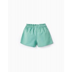 SHORTS WITH LINEN FOR BABY GIRL 'B&S', GREEN