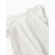 COTTON T-SHIRT WITH RUFFLES FOR BABY GIRL, WHITE