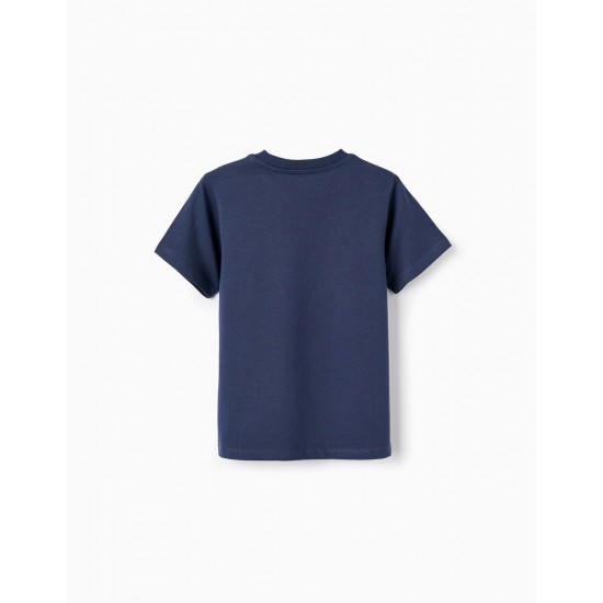 PACK OF 2 SHORT SLEEVE T-SHIRTS FOR BOYS, DARK BLUE