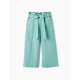 COTTON AND LINEN PANTS FOR GIRLS 'B&S', GREEN