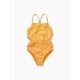 VICHY SWIMSUIT FOR GIRLS, YELLOW/WHITE