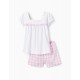 COTTON PAJAMAS FOR GIRLS 'HEARTS', WHITE/PINK