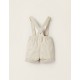 SHORTS WITH DETACHABLE STRAPS FOR NEWBORN, BEIGE