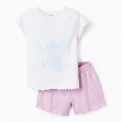 COTTON PAJAMAS FOR GIRLS 'HEART', WHITE/PINK/BLUE