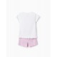 COTTON PAJAMAS FOR GIRLS 'HEART', WHITE/PINK/BLUE