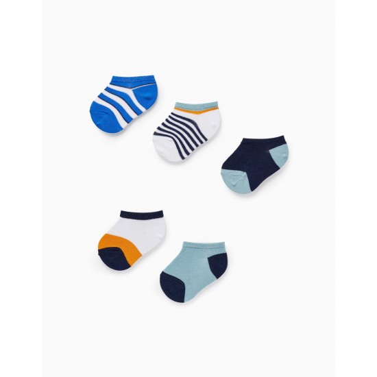 PACK OF 5 PAIRS OF BABY BOY SHORT SOCKS 'STRIPED', MULTICOLOR