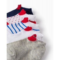 PACK OF 5 PAIRS OF BABY GIRL SHORT SOCKS 'HEARTS', MULTICOLOR