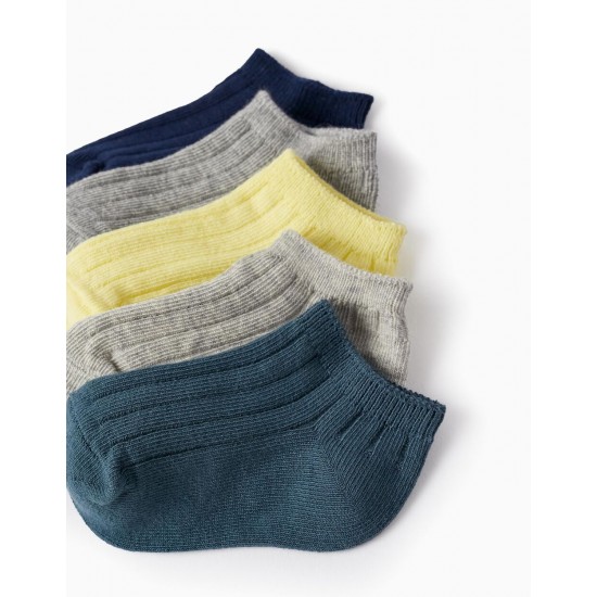 PACK 5 PAIRS OF SHORT AND RIBBED SOCKS FOR BABY BOYS, MULTICOLOR