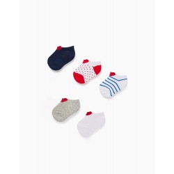 PACK OF 5 PAIRS OF BABY GIRL SHORT SOCKS 'HEARTS', MULTICOLOR